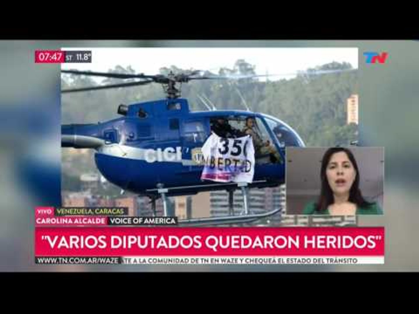 Venezuela: Un helicóptero disparó contra la Corte