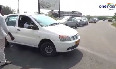 கிழக்கு கடற்கரை இணைப்பு சாலையில் கால் டாக்ஸி டிரைவர்கள் போராட்டம்- வீடியோ