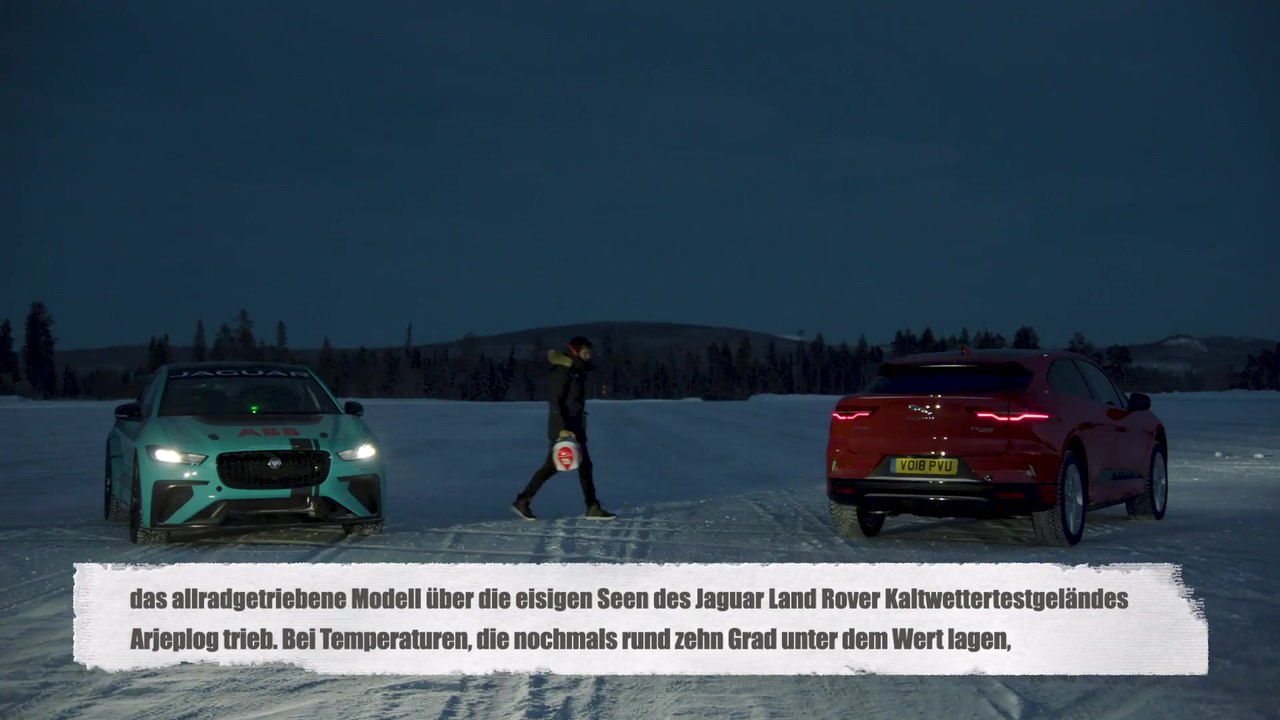 Arktischer Tiefkühltest bei minus 40 grad für den Vollelektrischen Jaguar I-Pace eTROPHY