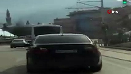 'Tehlikeli' anlar böyle görüntülendi