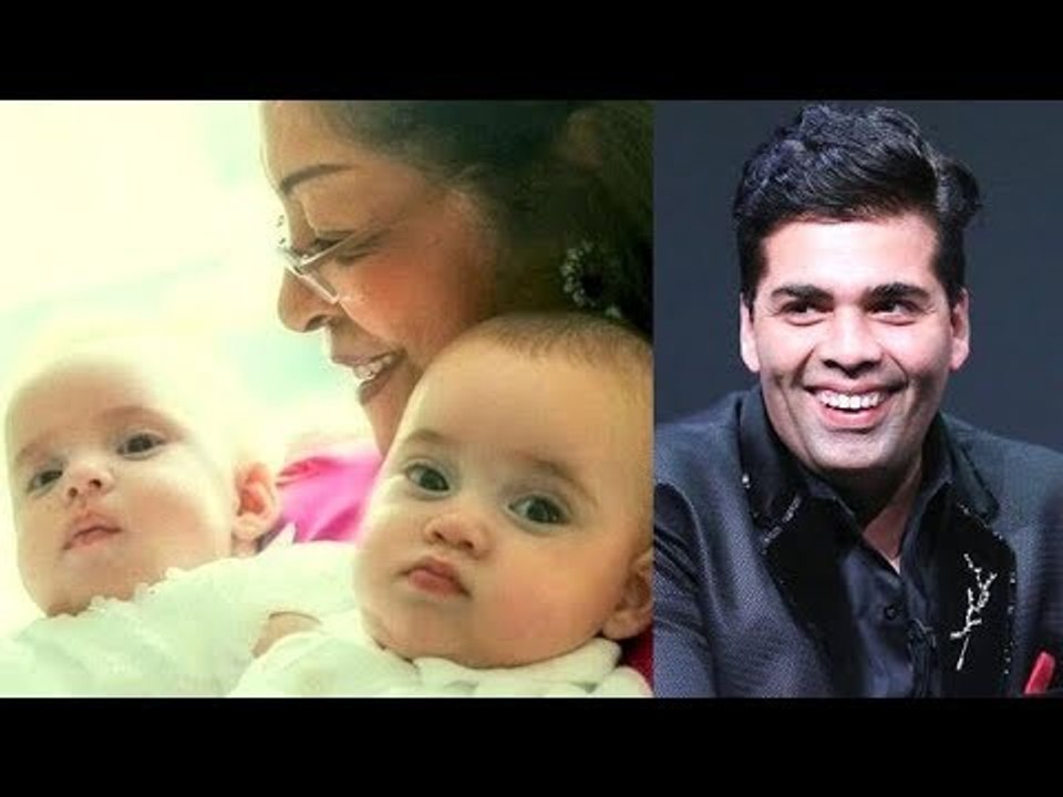 Karan Johar Reveals The Face of His Twins Yash and Roohi | Karan Johar Kids