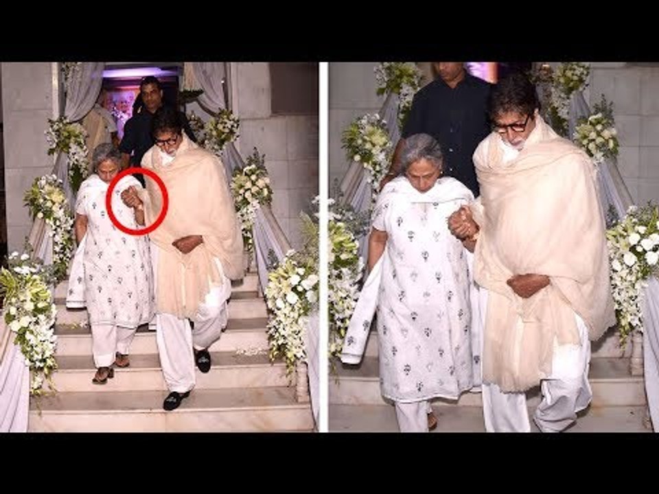 Amitabh Holds Jaya Bachchan's Hand While Climbing Down Temple Stairs