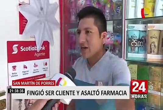 SMP: cámaras de seguridad captaron rostro de sujeto que asaltó farmacia