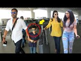 Ajay Devgn & Kajol With Son Yug Devgan & Daughter Nysa Devgan Spotted At Mumbai Airport