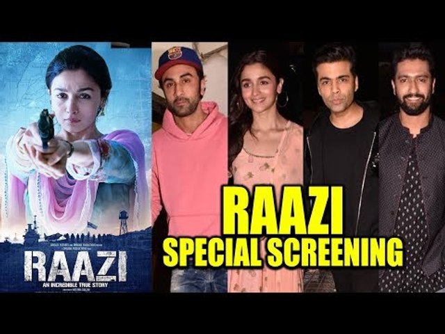 RAAZI Movie Special Screening Alia Bhatt Ranbir Kapoor Karan Johar Vicky Kaushal