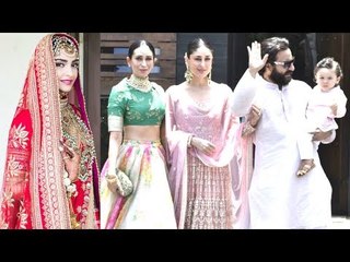 Taimur Ali Khan With Mommy Kareena Dad Saif & Maasi Karisma At Sonam Kapoor & Anand Ahuja's Wedding