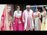 Jhanvi Kapoor & Khushi Kapoor With Father Boney Kapoor At Sonam Kapoor & Anand Ahuja's Wedding Cerem