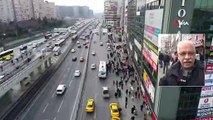 Şirinevler'de Otobüs Durağı Trafiği Havadan Görüntülendi
