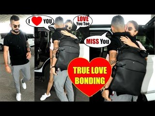 Anushka Sharma KISSES Husband Virat Kohli PUBLICLY As She Comes To SEE OFF Him At Mumbai Airport