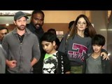 Hrithik Roshan With Ex Wife Sussanne and Kids Hridhaan & Hrehaan Roshan Spotted at PVR Cinemas Juhu