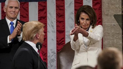When Trump called for compromise, Pelosi clapped like this....