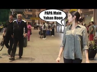 Jhanvi Kapoor IGNORED By Father Boney Kapoor At Mumbai Airport