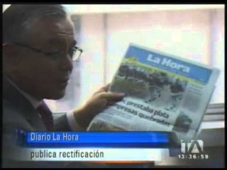 Diario La Hora publicó rectificación