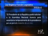Asamblea conocerá pedido de licencia de Presidente Correa para campaña electoral