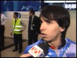 Decenas de hinchas azules recibieron a Pablo Zeballos