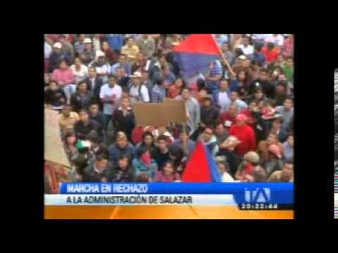 Riobamba marcha en rechazo a la administración de la alcaldía