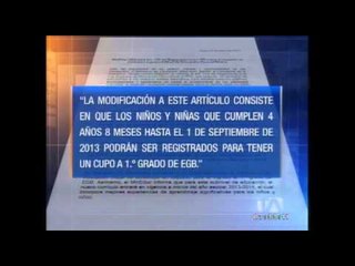 Niños de 4 años 8 meses podrán ingresar a primero de educación básica