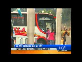 Download Video: La ANT anuncia que no habrá incremento en el precio de los pasajes