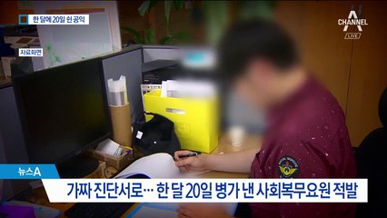 가짜 진단서로 한 달에 6번 병가 낸 사회복무요원