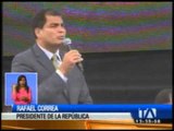 Rafael Correa cumple extensa agenda de trabajo en Azogues