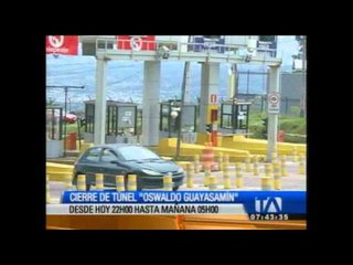 ¡Atención! Hoy se cerrará el túnel "Oswaldo Guayasamín"