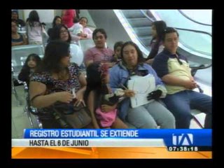 Registro estudiantil se extiende hasta el 6 de junio
