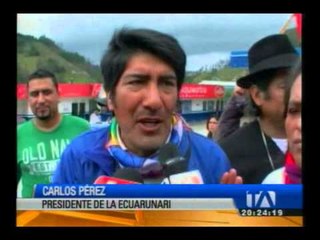 Marcha en 'defensa del agua' avanzó hasta el Cañar