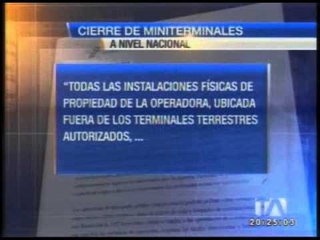 Cierre de miniterminales rige hoy a nivel nacional