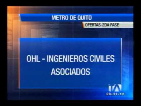 Presentan ofertas para la segunda fase del Metro de Quito