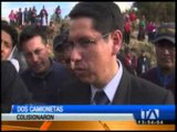 Dos camionetas chocaron en Chimborazo