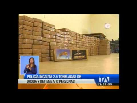 Policía incauta 2.5 toneladas de droga en Guayas y Los Ríos