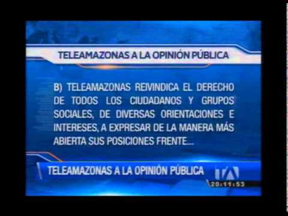 TELEAMAZONAS A LA OPINIÓN PÚBLICA