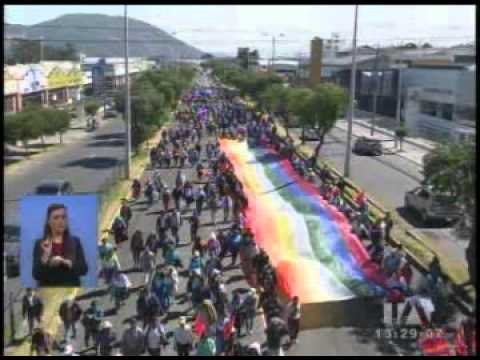 Los indígenas se preparan para la marcha de esta tarde