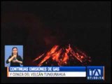 El volcán Tungurahua registró una explosión y continuas emisiones de vapor y ceniza