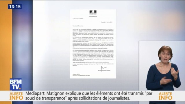 Perquisitions à Mediapart, selon ce document BFMTV, Matignon a remis à la justice des éléments qui ont mené à l'ouverture de l'enquête