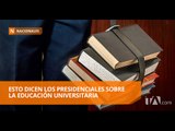 Candidatos presidenciales hablan sobre la educación universitaria - Teleamazonas