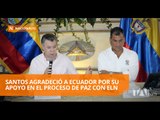 Santos agradeció a Ecuador por su apoyo al proceso de paz con la guerrilla del ELN.
