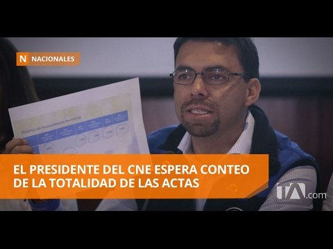 El presidente del CNE espera conteo de la totalidad de las actas