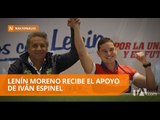 Lenín Moreno recibe el apoyo de Iván Espinel