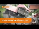 Derrumbe arrastró un edificio en Piñas, El Oro - Teleamazonas