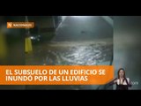 El subsuelo de un edificio se inundó por las lluvias en Quito