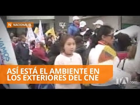 Simpatizantes se concentran en los exteriores del CNE - Teleamazonas