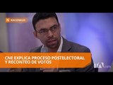 El CNE explica proceso postelectoral y reconteo de votos