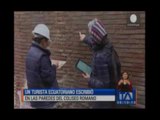Turista ecuatoriano enfrente a la ley Italiana por escribir en pared del Coliseo Romano