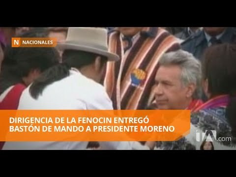 Dirigencia de la Fenocin entregó bastón de mando a presidente Moreno