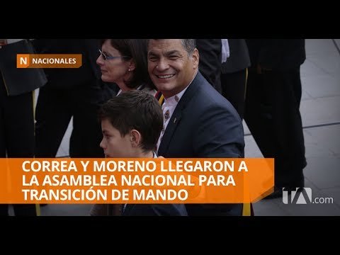 Correa y Moreno llegaron a la Asamblea Nacional para transición de Mando