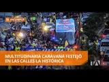 Ruidosos festejos de los hinchas del Delfín tras ganar la primera etapa