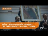 Militantes de AP lanzan consignas en contra de Lenín Moreno