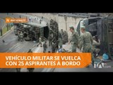 Vehículo militar se accidenta en Paso Lateral Ambato - Teleamazonas