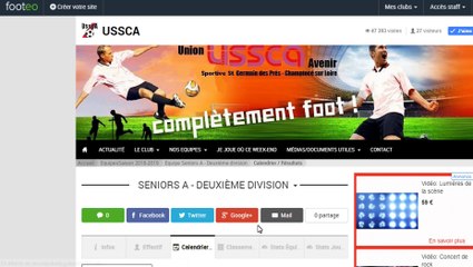 Comment accéder au résumé d'un match  sur ussca.footeo.com